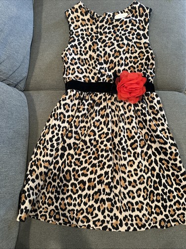 Vestito Stampa Ghepardo Kate Spade Bambini Ragazze Taglia 10 Anni Rosso Fiore Animale 140 Cm