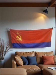 Bandera de la URSS, vintage, decoración, Soviética, Unión Lenin, URSS, bandera coleccionable - Imagen 1 de 12