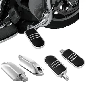 Motorcycle 10mm Highway Foot Pegs Footrest Chrome Fit For Harley Touring Softail - Picture 1 of 12