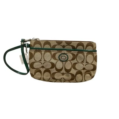 COACH 全新带标签 Y2K Park 签名腕带 Old Money 豪华皮革装饰微型钱包 — 第 1/4 张图片