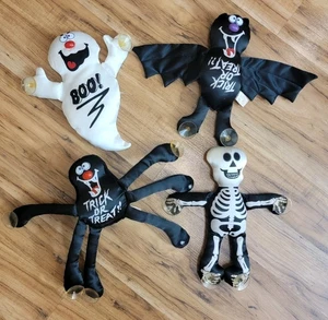 Vintage Fledermaus Geist Spinne Skelett Halloween Fensterklammer Saugnapf Satin Plüsch - Bild 1 von 17