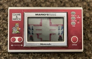 Reloj Mario's Cement Factory 1983 Nintendo Game Auténtico Portátil Falta Trasero - Imagen 1 de 2