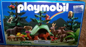 COMPLETO con scatola Playmobil 3006 ANIMALI DEL BOSCO fauna selvatica grotta cinghiale volpe cervo gufo - Foto 1 di 18