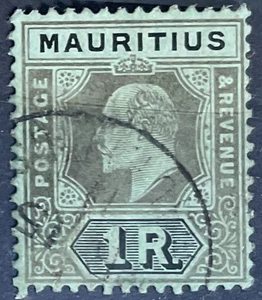 MAURITIUS Edward VII 1910 1 Rupee fine used - Picture 1 of 1