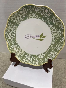 Studio Shop Susan Winget Teller "Love" gewellter Rand 8,5" gelb grün Dessert - Bild 1 von 5