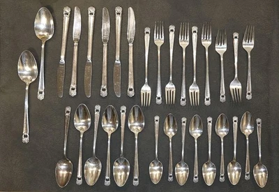 1847 Rogers Bros IS Flatware Silverware "Eternally Yours"  Random Set Of 32 - Image 1 of 4