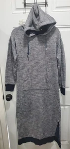 Soft Surroundings Blue Sz M Lounge Hoodie Pullover Robe Pocket Thumb Holes  - Picture 1 of 8