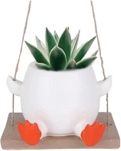 Charming Goose Swing Fioriera Pot - Piccolo vaso succulento da appendere in resina per interni - Foto 1 di 5