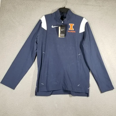 Illinois Fighting Illini Jacket Mens Small Navy NCAA Nike Coach Quarter Zip - Image 1 of 4