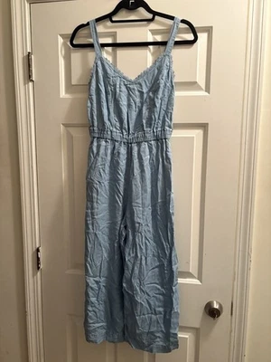 Maurices XS Women’s Blue Jumpsuit Pants Thin Strap Denim Look Lightweight - Image 1 of 4