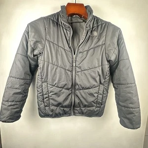 North Face Puffer Jacket Boys Large Black Reversible Sherpa 14/16 Parka Youth - Picture 1 of 11