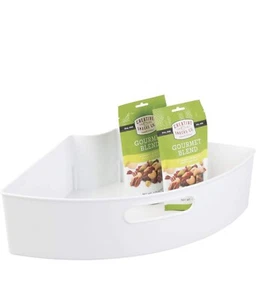 iDesign 62631 Plastic Lazy Susan Cabinet Storage Bin, 1/4 Wedge - Picture 1 of 2