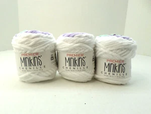 Premier Minikins Chenille Yarn Lot of 3 Iris - Picture 1 of 5