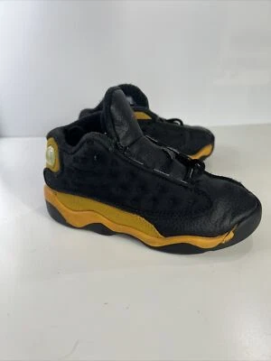 Nike Air Jordan 13 Retro Bebé Niño Zapatos Talla 9c Negro y Amarillo 414581-035 Foto 1 de 4