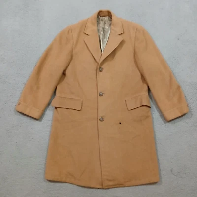 Abrigo vintage 100 % cachemir para hombre 42 abrigo marrón a la manera de Nueva Inglaterra ** Foto 1 de 4