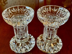Waterford Candleholders Pillar Crystal Bethany 2 - Picture 1 of 8
