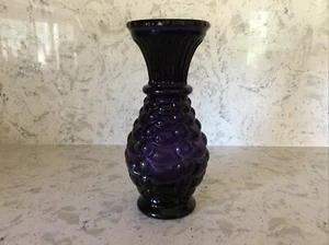 Weston Black Amethyst Glass Vase Ribbon Eyes 8.38" Tall - Picture 1 of 9