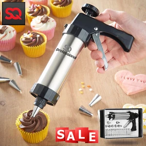 SQ Edelstahl 22-teiliges Keks Plätzchen Glasur Kuchen Dekoration Set Spritzpistole - Bild 1 von 9