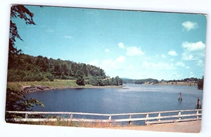 From Upper Bridge across Passagassawaukee River view Maine Postcard C222 - Picture 1 of 2