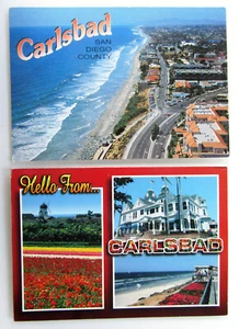 US Postcards America Lot 2 x CARLSBAD California color Ansichtskarten gebraucht - Picture 1 of 2