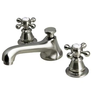 Water Creation Widespread Bathroom Faucet 8" Brushed Nickel W/ Pop-Up Drain - Picture 1 of 7