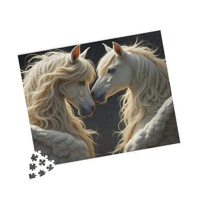 Nuevo Rompecabezas, Mágico Caballos Pegaso Blanco con Alas de Cupido 520 Piezas Foto 1 de 4