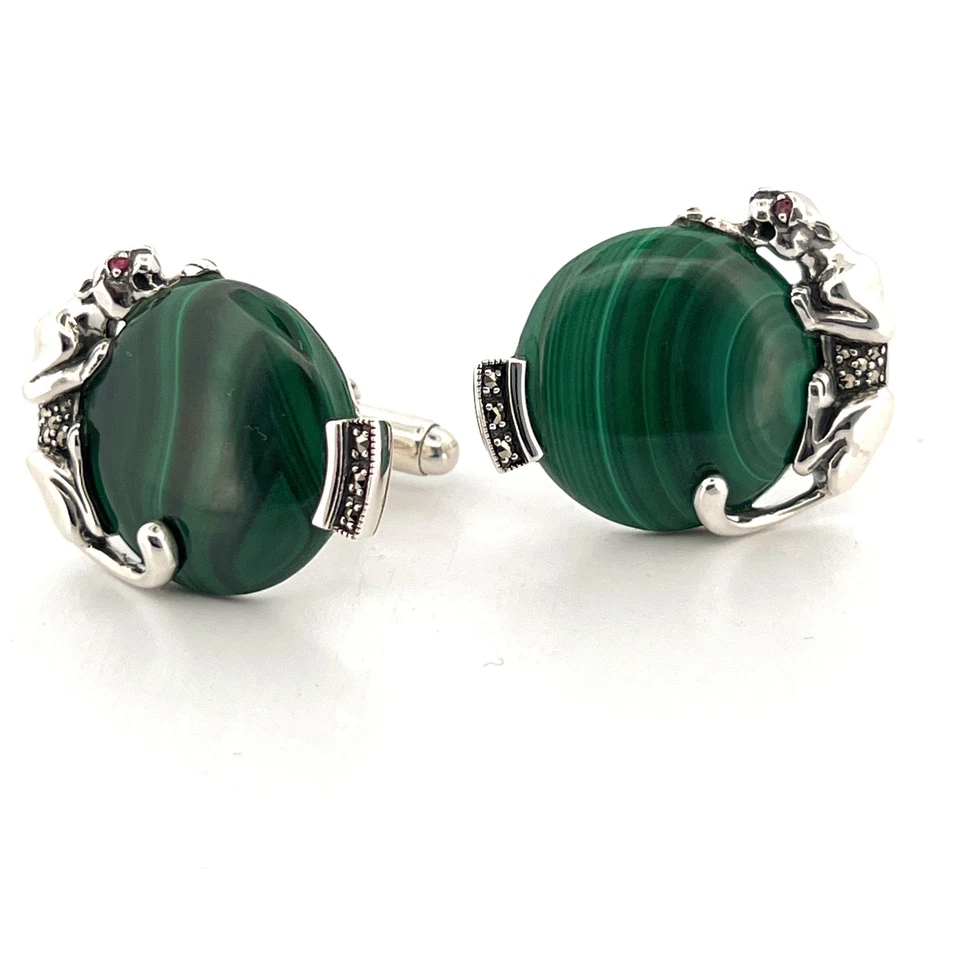 Пантера запонки ар-деко стиль 925 пробы английский клейма комплект с - Изображение 1 из 4