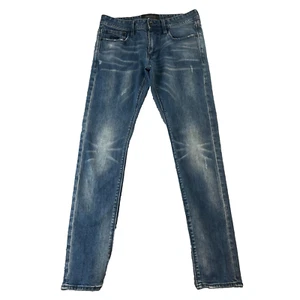 SuperDry Slim Jeans Herren 32 32 Skinny Mid Wash Blau Stretch Schnurrhaare Kupfer - Bild 1 von 13