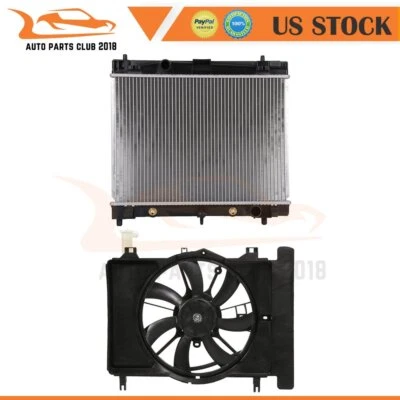 Radiator and Cooling Fan Assembly Fit for 2007 2008 2009 2010-2018 Toyota Yaris - Image 1 of 4