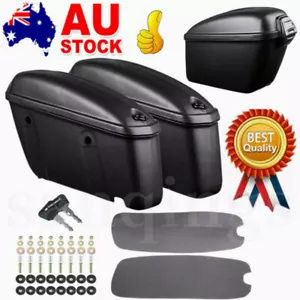 2 Pcs Universal Waterproof Motorcycle Bag Trunk Case Luggage Hard Side Box AU - Picture 1 of 10