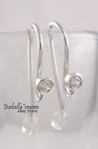 RETIRED Genuine PANDORA Silver Compose Dangle EARRINGS POSTS Hooks 290677CZ NEW - Picture 1 of 6