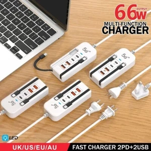 Multiport USB Charger 66W PD Type C Fast Charging Phone Charger - Zdjęcie 1 z 6