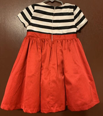 Girls Olivia For Gymboree Size 3t Red, White & Black Striped Dress - Image 1 of 4