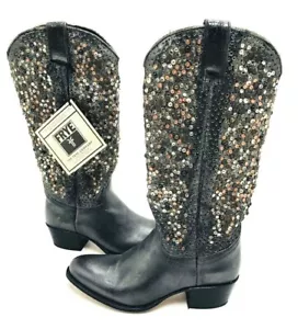 FRYE Deborah Studded Tall Women's Boot- color anthracite (dark gray) size 5.5 - Picture 1 of 12