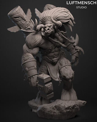 The Baine Bloodhoof   3D Printed Figure, WoW Collectible Statue, Unpainted - Image 1 of 4