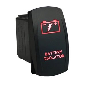 Wippschalter 12V 663R AKKU ISOLATOR lasergeätzt Dual LED rot EIN AUS - Bild 1 von 1