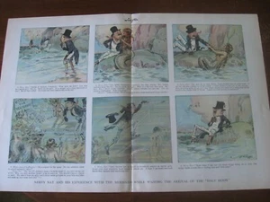 1909 Original CARTOON - NERVY NAT by James M FLAGG w MERMAID Women's SUFFRAGE - Picture 1 of 4