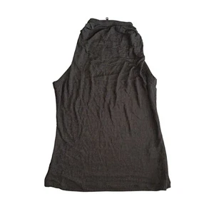 Top smanicato donna RTA Sabrina verde oliva collo alto zip posteriore small S - Foto 1 di 9
