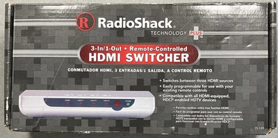 Radio Shack HDMI Switcher 3 In 1 Out Silver Remote Controlled 15-129 #180 - Image 1 of 4