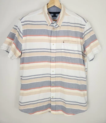 Tommy Hilfiger Men's Size Large Short Sleeve Button Up Shirt Y2K 90's style - image 1 of 4