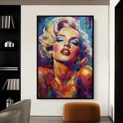 Arte de pared en lienzo Marilyn Monroe retrato abstracto arte impresión decoración de pared Foto 1 de 4