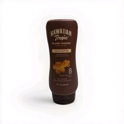  HAWAIIAN TROPIC Island Tanning Cocoa Butter 8 oz Lotion Sunscreen SPF 8 - Image 1 of 4