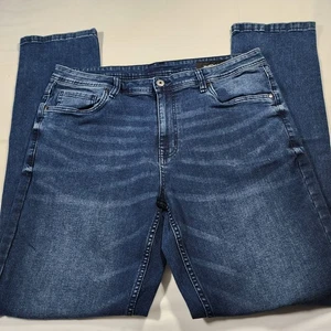 The Perfect Jean NYC Para hombres 38x36 Azul Oscuro Calce Atlético Bigotes Elastizado Denim - Imagen 1 de 12