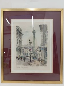 Framed Watercolour Print 'Paris Place Vendôme'  - Picture 1 of 8