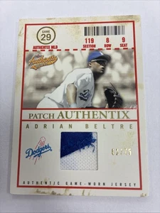 2005 Fleer Authentix Patch Authentix - 62/75 Adrian Beltre #PA-AB Patch HOF - Picture 1 of 2