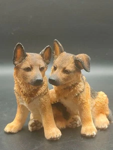 Barkers Jake & Jed German Shepherd Dog Figurine Pair 12cm Hand Painted 🐾 - Picture 1 of 6