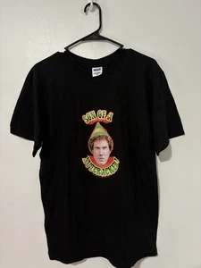 Elf Son Of A Nutcracker Shirt Mens XL Black Funny Christmas Movie Tee Anvil - Picture 1 of 5