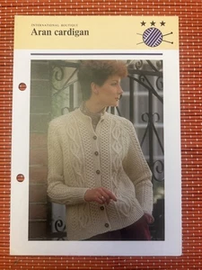 CAPPELLO MAGLIONE GIACCA CARDIGAN ARAN CABLE DONNA 32”-42” VINTAGE MODELLO MAGLIA 3224 - Foto 1 di 2