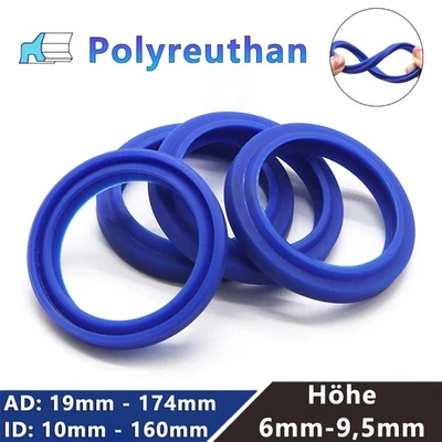 MARKENLOS DHS-Ringe PU Hydraulikzylinder Kolbenstange Öldichtung Wellendichtring Ø10-160mm