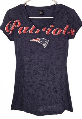 NFL 球队服装女式新英格兰爱国者短袖 T 恤 S 码 — 第 1/4 张图片